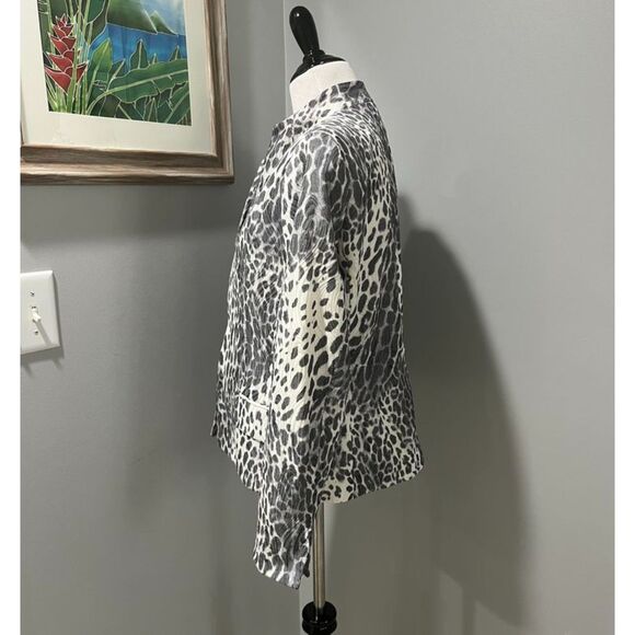 Vintage Made in USA Austin Reed Black White Textured Lined Jacket Blazer Size 8 - Picture 4 of 7